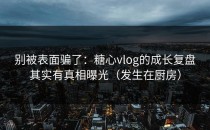 别被表面骗了：糖心vlog的成长复盘其实有真相曝光（发生在厨房）