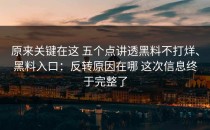 原来关键在这 五个点讲透黑料不打烊、黑料入口：反转原因在哪 这次信息终于完整了