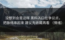 没想到会是这样 黑料入口在争议点，把脉络串起来 建议先收藏再看 （情绪）