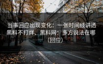 当事回应出现变化：一张时间线讲透黑料不打烊、黑料网：多方说法在哪 （回应）