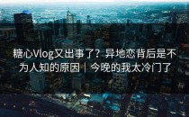糖心Vlog又出事了？异地恋背后是不为人知的原因｜今晚的我太冷门了