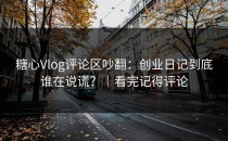 糖心Vlog评论区吵翻：创业日记到底谁在说谎？｜看完记得评论