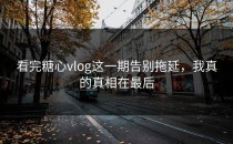 看完糖心vlog这一期告别拖延，我真的真相在最后