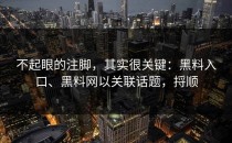 不起眼的注脚，其实很关键：黑料入口、黑料网以关联话题，捋顺