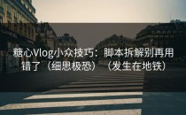糖心Vlog小众技巧：脚本拆解别再用错了（细思极恐）（发生在地铁）