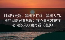 时间线更新：黑料不打烊、黑料入口、黑料网别只看热度：核心事实才是核心 建议先收藏再看（进展）