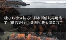 糖心TV小众技巧：脚本拆解别再用错了（最后3秒）｜刚刚的我太温柔刀了