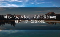 糖心Vlog小众技巧：收音布置别再用错了（你一定想不到）