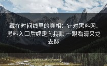藏在时间线里的真相：针对黑料网、黑料入口后续走向捋顺 一眼看清来龙去脉