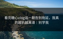 看完糖心vlog这一期告别拖延，我真的越扒越离谱｜别学我