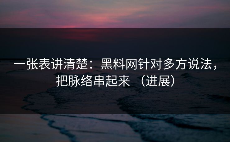 一张表讲清楚：黑料网针对多方说法，把脉络串起来 （进展）  第1张