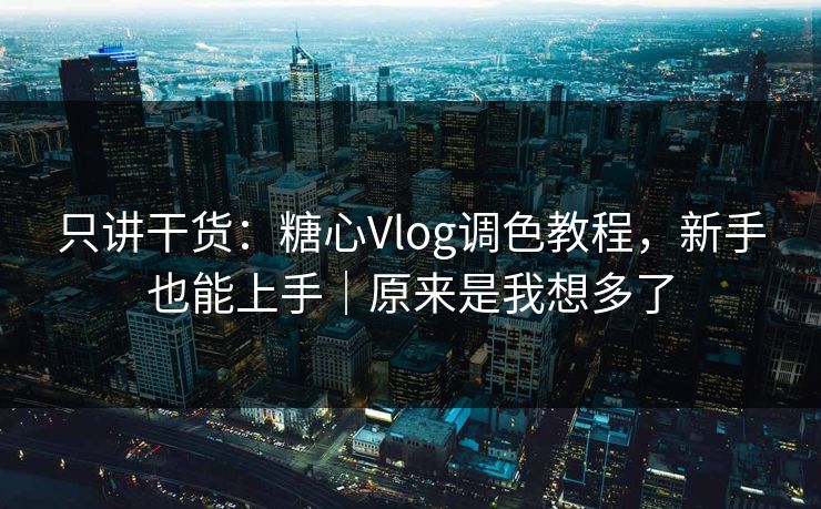 只讲干货：糖心Vlog调色教程，新手也能上手｜原来是我想多了  第1张