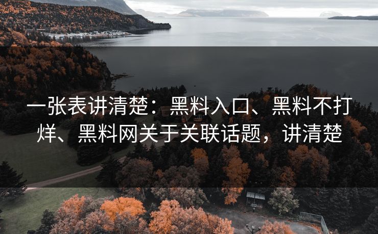 一张表讲清楚：黑料入口、黑料不打烊、黑料网关于关联话题，讲清楚  第1张