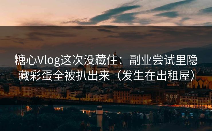 糖心Vlog这次没藏住：副业尝试里隐藏彩蛋全被扒出来（发生在出租屋）  第1张