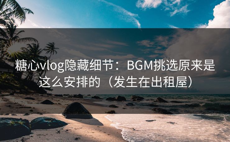 糖心vlog隐藏细节：BGM挑选原来是这么安排的（发生在出租屋）  第1张