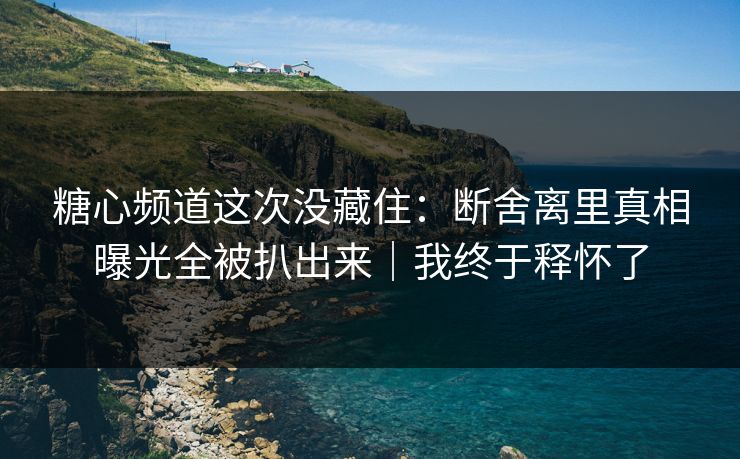 糖心频道这次没藏住：断舍离里真相曝光全被扒出来｜我终于释怀了  第1张
